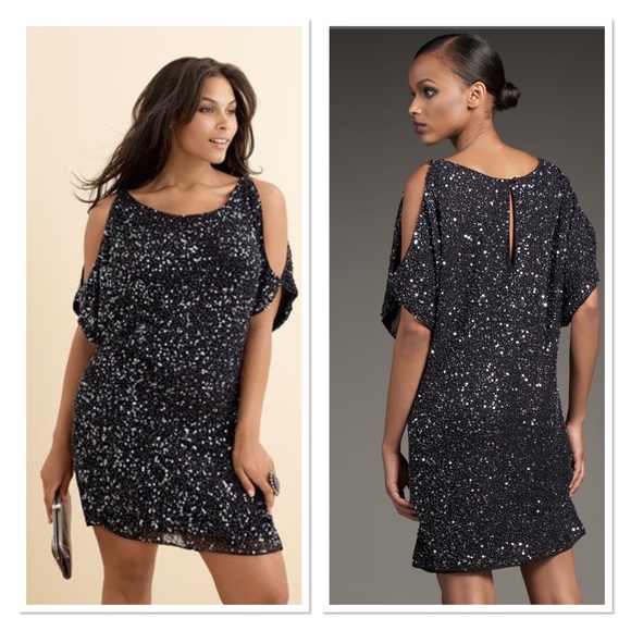 Aidan Mattox Dresses & Skirts - Aiden Mattox Beaded Cold Shoulder Dress